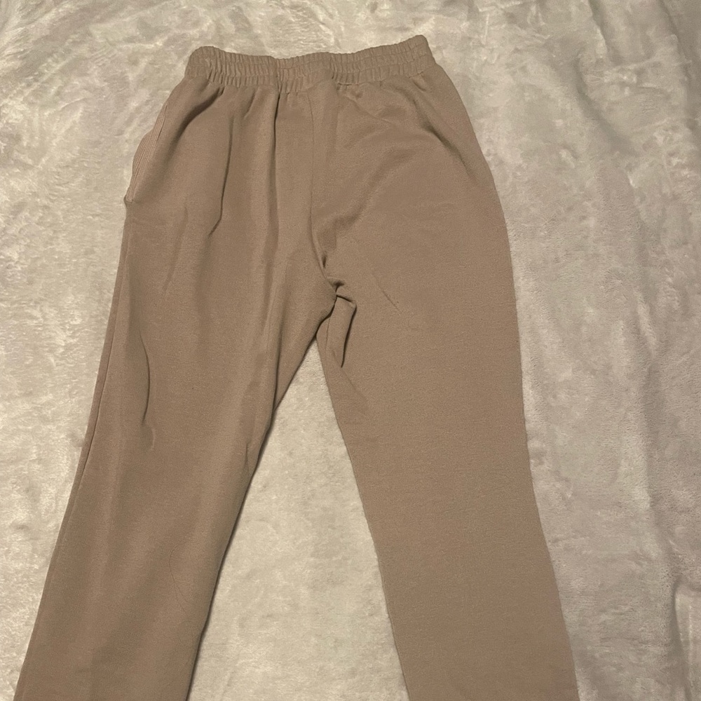 tan joggers cute and tight fitting, So comfortable
